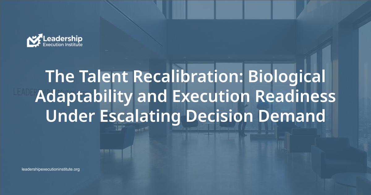 Biological readiness and organizational execution for leaders.