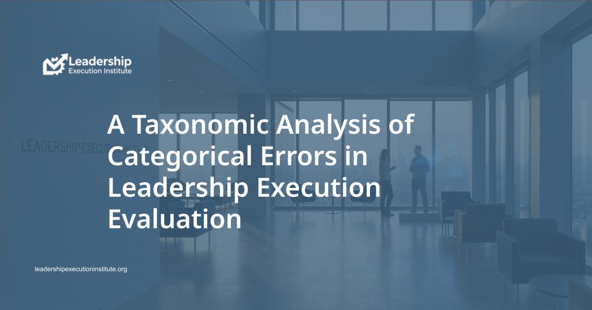 A Taxonomic Analysis of Categorical Errors in Leadership Execution Evaluation